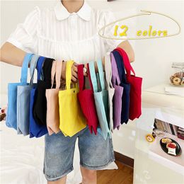 50Pcs/Lot Colorful Cotton Canvas Food Bag Lunch Reusable Tote pouch Cosmetic Bag Wedding Gift Bag