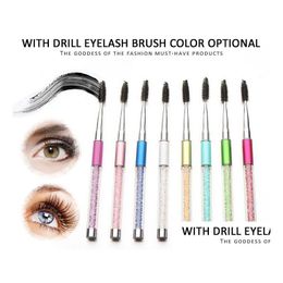 Makeup Brushes 8 Colours Rhinestone Acrylic Handle Eyelash Combs Spiral Mascara Wands Extension Applicator Spoolers Tool Xb Drop Deli Dhkzn