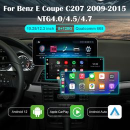 10.25" or 12.3'' Qualcomm Android 12 8G RAM 128 ROM PC Car Radio GPS Navigation Bluetooth WiFi Head Unit Screen for Mercedes Benz E Coupe W207 2009-2016