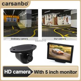 s Carsanbo 5-inch Display Car Side-view Camera Wireless Button Side-view Blind Spot System Mini CCD Night-vision Side-view Camera L230619