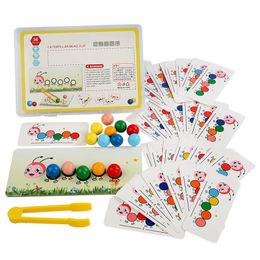 Other Toys Wooden Clip Beads Games Montessori Colour Matching Parish Learning Set Fine Movement Training Educational For Children 230627