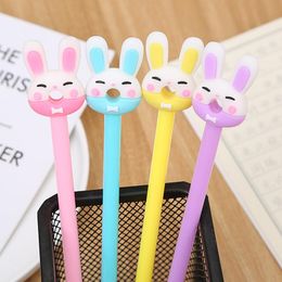 Pens 36Pcs/Lot Creative Kawaii Pens Rabbit Bunny Cute Gel Pen Ballpoint Funny Item Material School Stationery Thing Kawai Stationary