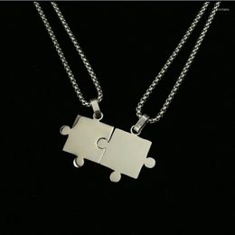 Pendant Necklaces WLP Fashion Hip Hop Titanium Steel Puzzle Necklace For Women Men Couples Punk Choker Collar Lover Jewellery Gift 2023