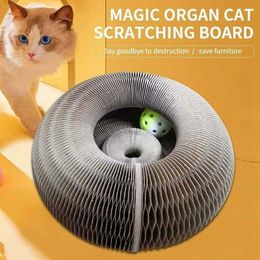 Cat Toys Magic Organ Scratching Board Toy with Bell Grinding Claw Climbing Frame Pet Play Scratch 230627