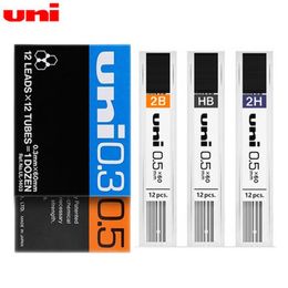 Pencils 12 Tubes Japan Uni Original Mechanical Pencil Leads UL1405 Writing Pencil Refills 2B HB 2H Office School Supplies Stationery