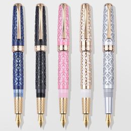Pens Andstal Luxury Pink/Black/Golden/Blue/Silver Fountain Pen 0.5mm Iridium Fountain Pens Gift Business School Supplies Stationery
