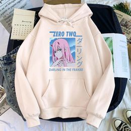 Men's Hoodies Sweatshirt Men Anime Darling In The Franxx Zero Two Printed Hoody Male Female Big Size O-Neck Hoodied Tops Autumn Kawaii