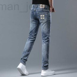 Herren Jeans Designer Premium Elastic Small Straight Sleeve Frühling/Sommer Neue Modemarke Dünne helle Farbe Jugend PPZB