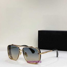 Vintage Sunglasses square Women's punk Sun glasses Fashion Designer Shades Luxury Golden Frame UV400 Gradient Mach Six DITA rimless lens CYHA 3BVZ