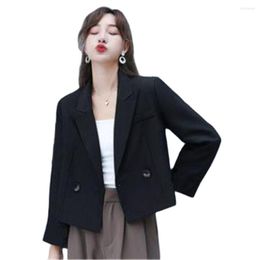 Women's Jackets Blazers Women Minimalist Elegant Cropped Ol High Street Spring Ulzzang Leisure Classic Outwear Trendy Solid Suit Top Coat