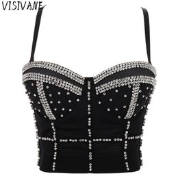 Women's Tanks Camis Visivane Diamond Sequin Tank Top Women Bra Camis Shirt Woman Clothing y2k Shaper Sexy Corset Ladies Crop Tops Blusas 230627