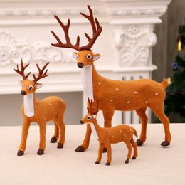 New Child Gift Christmas Elk Decorations Vivid Cute Sika Deer Ornaments Artificial Plush Reindeer Christmas Dolls