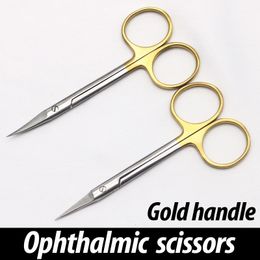 Makeup Scissors Doubleeyelid With Gold Handle 95cm Stainless Steel Instrument For Ophthalmic Surgery 230627