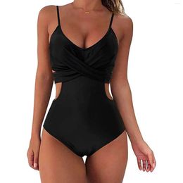 Women's Swimwear Women Wrap Cut Out One Piece Swimsuit Bathing Suit High Waist Monokini Sexy Bodysuit