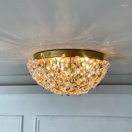 Ceiling Lights Postmodern Light Luxury Creative Golden Crystal Lamp French Romantic Bedroom Cloakroom Entrance