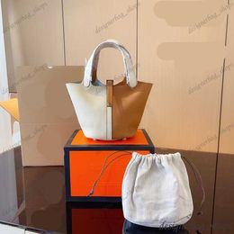 New designer bags spell color cowhide material vegetable basket classic leather crossbody bag ladies fashion shopping bag Tot bag tote bag luxury bag 230424