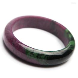 Bracelets Natural Ruby Zoisite Gemstone Bangles For Women Green Red Fashion Crystal Round Stone Lady Bangle 58mm