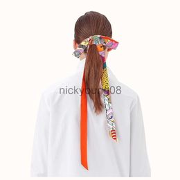 Bandanas 2019 Narrow long silk scarf for women long neck hair scarf bag strap small neck scarves fashion elegant belt tie handbag scarf x0628