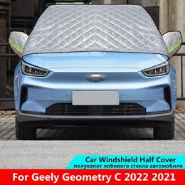 Covers For Geely Geometry C Car Windshield Mirror Reflective Bar Cover Cotton Wool Sun Shade Protector Winter Snow Ice Rain Dust FrostHKD230628