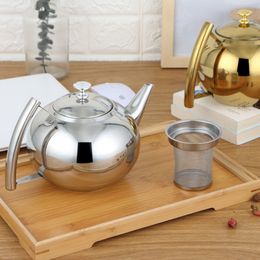 Water Bottles Silver Gold Colours 15L2L Teapots Stainless Steel Kettle el Tea Pot with Philtre Coffee Restaurant 230627