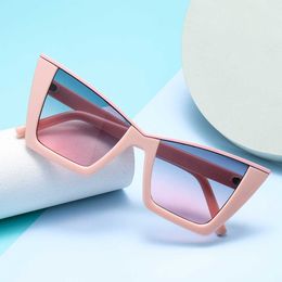 Trendy Stylish Glasses for Men and Women, Luxurious Golden V-top Sunglasses, Fashionable Large Frame Cat Eye designer Sunglasses brands