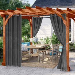 Sheer Curtains Waterproof Outdoor Patio Voile Sheer Curtains Summer Thermal Insulated Tulle Divider Lawn Curtain Yard Pergola Window Treatment 230627