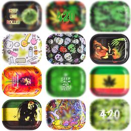 Rolling Tray 7"* 5.5" Metal Tobacco Tray smoke pipe herb grinder tobacco storage smoke accessory