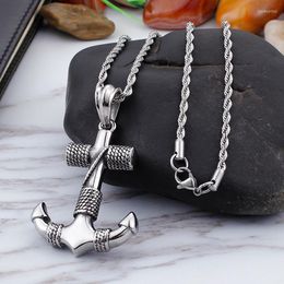 Pendant Necklaces European And American Selling Fashion Navy Old Anchor Necklace Accessories Men's Clothing