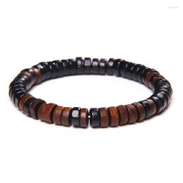 Strand Natural Stone Beads Buddha Bracelet Men Wood Beaded Energy Charm Handmade Prayer For Women Jewellery Gifts