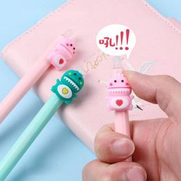 Pens 36 pcs/lot Cartoon Dinosaur Press Erasable Gel Pen Cute 0.5mm Blue Ink Pens Gift Stationery Office School Supplies wholesale