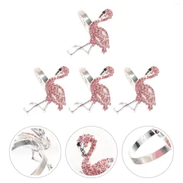 Dinnerware Sets 4pcs Exquisite Flamingo Shaped Napkin Holder Crystal Decorated Ring Hawaii Party