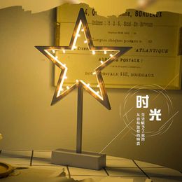 Lights Hot Sale Romantic LED Modelling Light Star Heart Tree Christmas Room Home Decoration Desktop Night Lamp OrnamentHKD230629