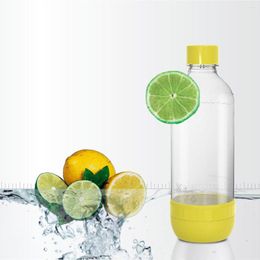 Water Bottles 1 Pack Yellow Soda Maker 35.195oz/1L BPA Free Reusable PET Sparkling For Machine Summer Drink