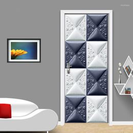 Wallpapers 3D Geometric Creative Door Stickers Mural Home Decoration Modern Living Room Bedroom Sticker PVC Waterproof Wallpaper