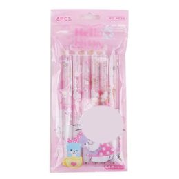 Pens 36 pcs/lot Kawaii Cat Press Gel Pen Set Cute 0.5mm Black Ink Signature Pens Stationery Gift Office School Supplies wholesale