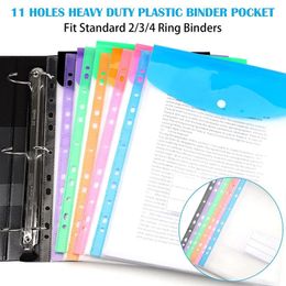Folder 12 Pack A4 Punched Pockets Plastic Wallets 11 Holes Expandable Binder Pocket Envelope File Folders