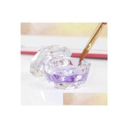 Nail Polish Remover Art Acrylic Crystal Glass Dappen Dish Bowl Cup With Cap Liquid Glitter Powder Caviar Round Kd1 Drop Delivery Hea Dhx7T