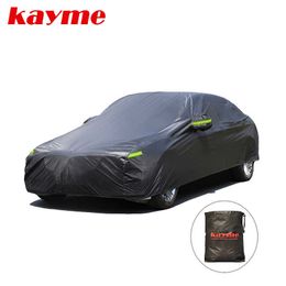 Kayme Universal Full Black Car Covers Outdoor UV Snow Resistant Sun Protection Cover for Suv Jeep Sedan HatchbackHKD230628