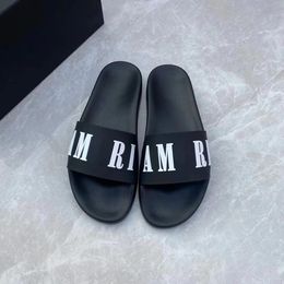 Fashion men's solid Colour letter slippers anti-slip plaid outsole good