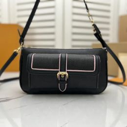 2023 new fashion Women's Shoulder Bag Multi-pocket Series Can Be Underarm Can Be Clutch Leather Material Gold Buckle