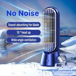 Quick Cooling Ultra Silent Desktop Air Fan-Sound Absorbing Fan Blades, Three Level Wind Force, Wide Angle Air Supply, Can 10° Head Up