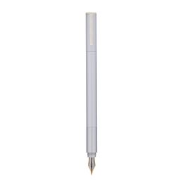 Pens Hongdian H3 Metal Silver Fountain Aluminium Alloy Beautiful Bamboo Clip Iridium EF/F 0.4/0.5mm Size Writing Ink Pen for Business