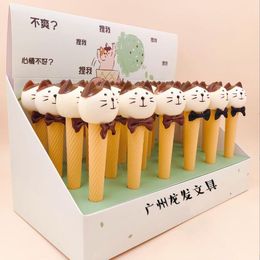 Pens 24 pcs/lot Creative Rabbit Chocolate Gel Pen Cute Decompression Gel Pen Stationery Gift Office School Supplies