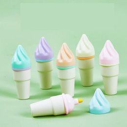 Pens 10 bag/lot Creative Cone ice cream 6 Colours Highlighter Mini Drawing Marker Pens Promotional Gift Office School Supply wholesale