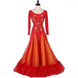 Stage Wear Black Red Ballroom Dance Competition Dresses Standard Dress Woman For Dancing Waltz Dancewear