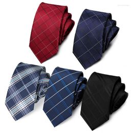 Bow Ties Men's Tie Classic Stripe 6cm Plaid Red Blue Green Necktie Daily Wear Cravat Wedding Party Dress Accessories Gift For Man