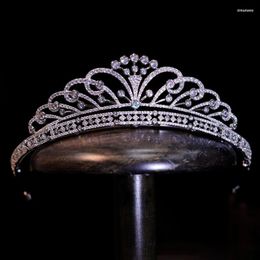 Hair Clips Elegant Full Zircon Brides Crowns Tiaras Stunning Crystal Headpieces Wedding Accessories Prom Jewellery Gift