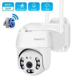 4G SIM Card Wifi IP Camera 1080P 3MP Full HD Wireless WIFI Outdoor PTZ Security Camera two Way Audio Ai Human Detect CCTV Camera L230619