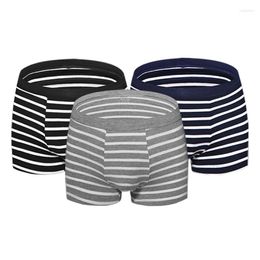 Underpants Cotton Men's Underwear Soft Stretch Comfortble Striped Boxers Men Male Breathable Boxer 3331