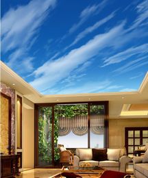 Wallpapers Customise 3D Ceiling Wallpaper Living Room Bedroom Blue Sky And White Clouds Decor Waterproof